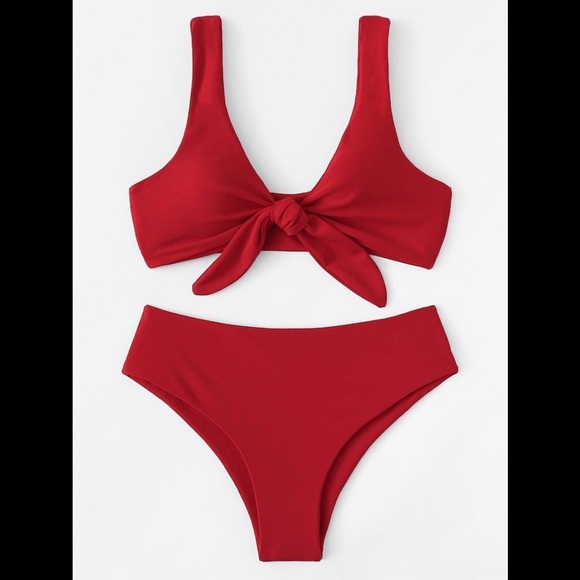 SHEIN Other - Red Tie front cheeky bikini. BRAND NEW.